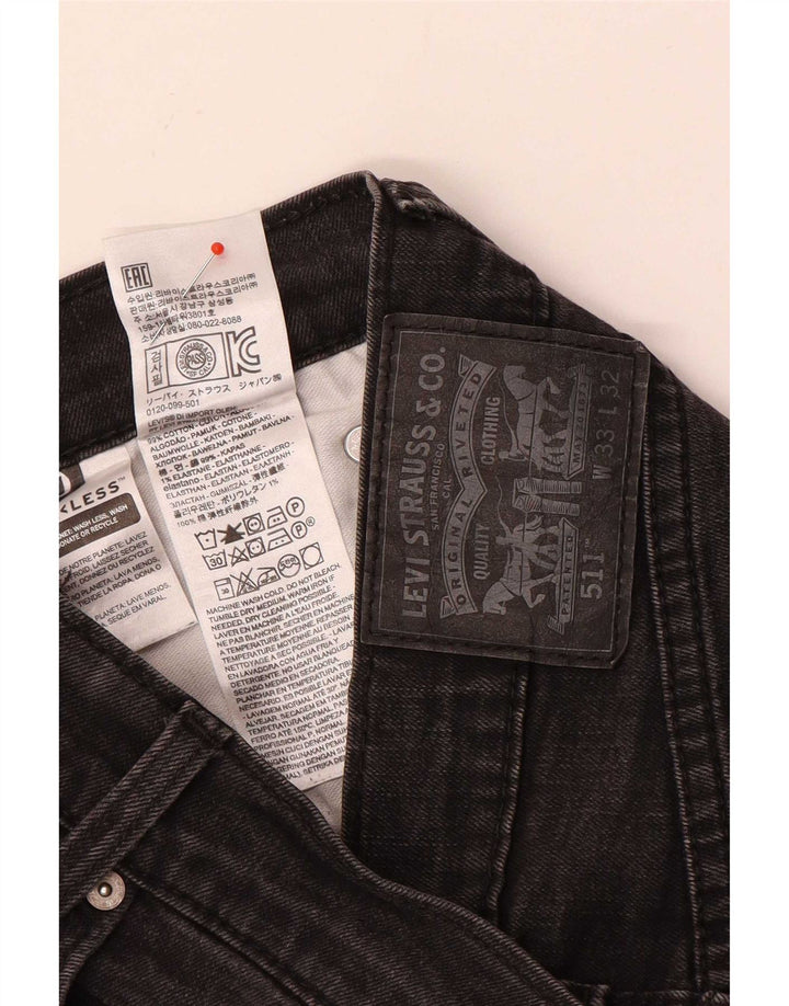 Levi's Mens 511 Slim Jeans W33 L28 Γκρι βαμβακερό