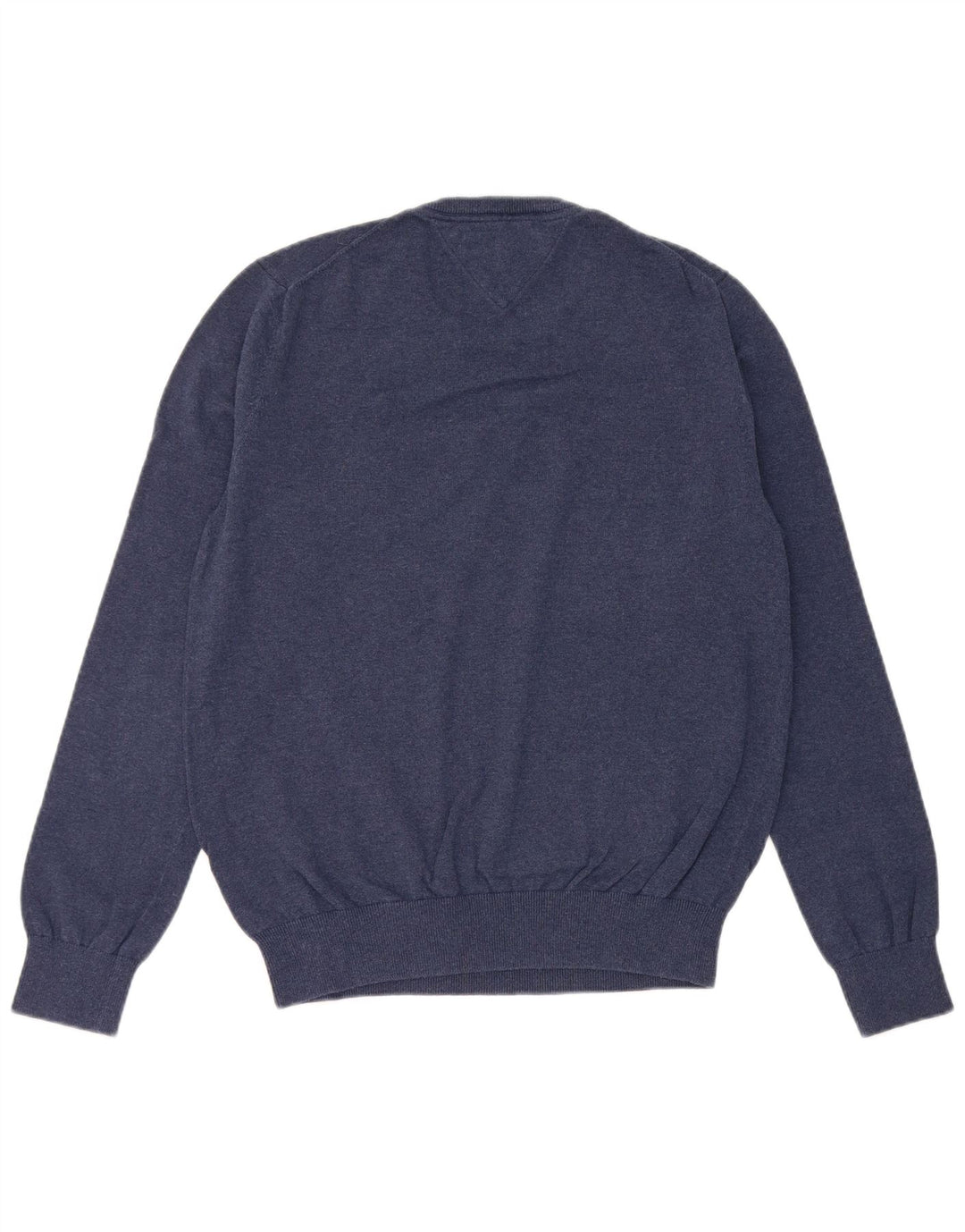 Ανδρικό πουλόβερ με λαιμόκοψη Tommy Hilfiger, Βαμβακερό μεσαίο ναυτικό