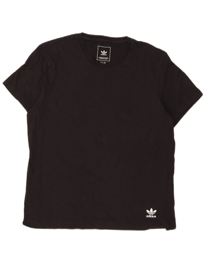 Ανδρικό T-Shirt Adidas Τοπ μεσαίο μαύρο βαμβακερό