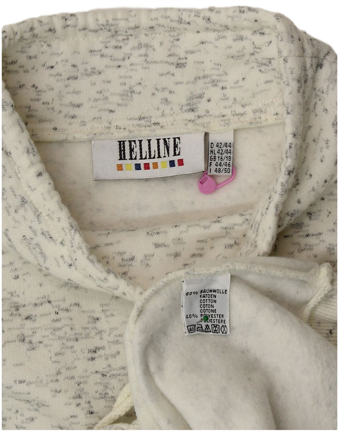 HELLINE Γυναικεία φούτερ Jumper UK 16/18 XL Λευκό βαμβακερό