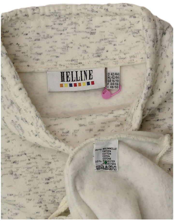 HELLINE Γυναικεία φούτερ Jumper UK 16/18 XL Λευκό βαμβακερό