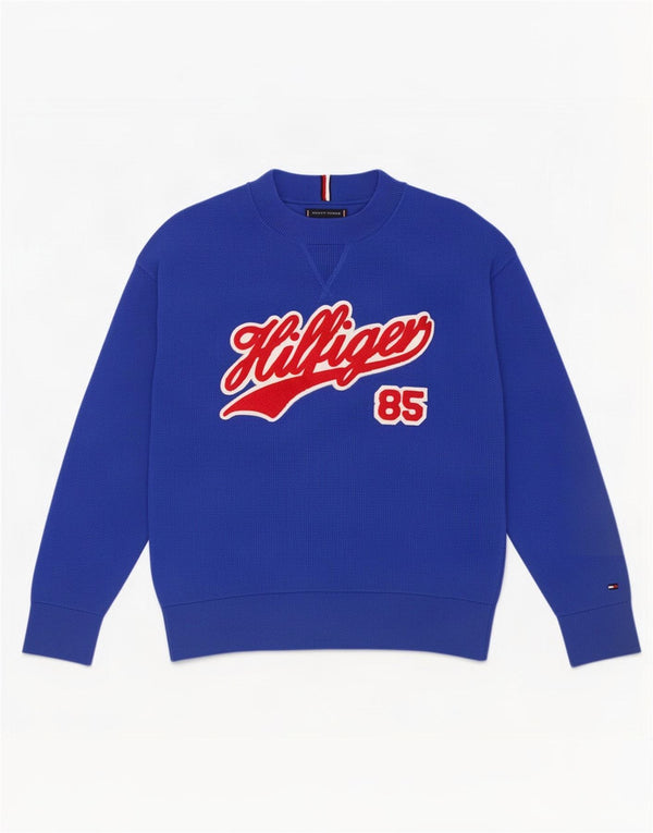 Tommy Hilfiger Boys Graphic Φούτερ Jumper 11-12 ετών Μπλε βαμβακερό