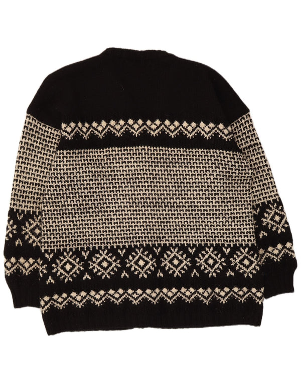 Vintage ανδρικό πουλόβερ ζακέτα XL Black Fair Isle