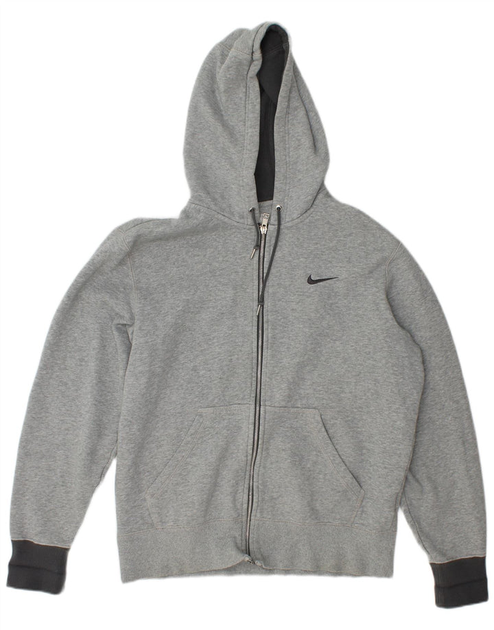 Ανδρικό πουλόβερ Nike με φερμουάρ με κουκούλα, βαμβακερό μεσαίο γκρι