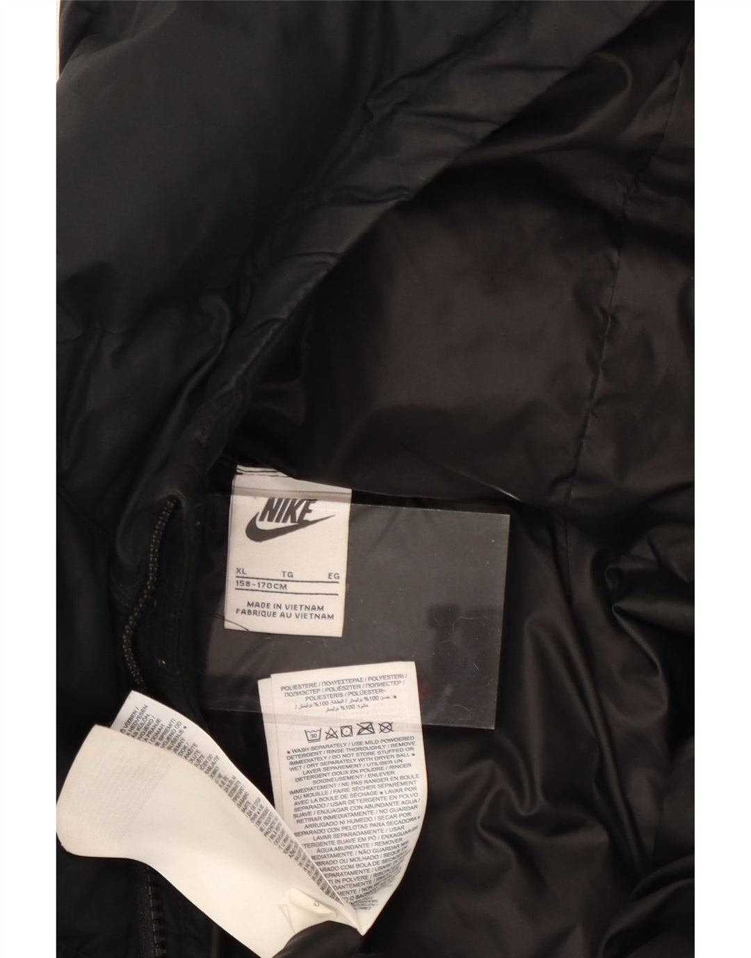 Μπουφάν NIKE για αγόρια με κουκούλα 13-14 ετών XL μαύρο πολυεστέρα