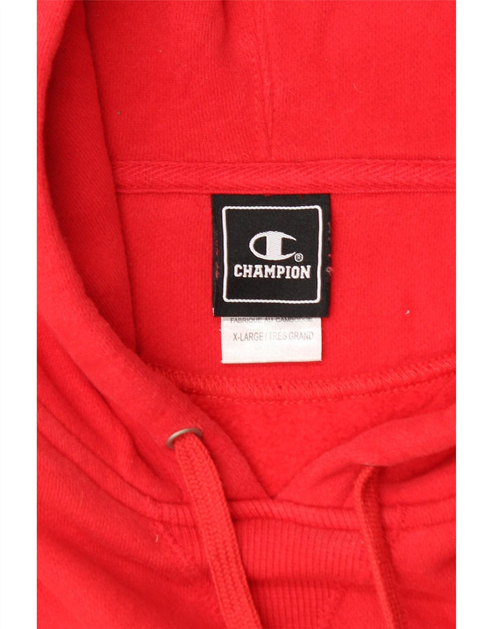 Champion Mens Hoodie Jumper XL Red Cotton