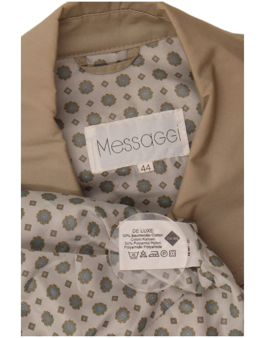 Vintage γυναικείο αδιάβροχο υπερμεγέθη EU 44 XL Μπεζ βαμβακερό