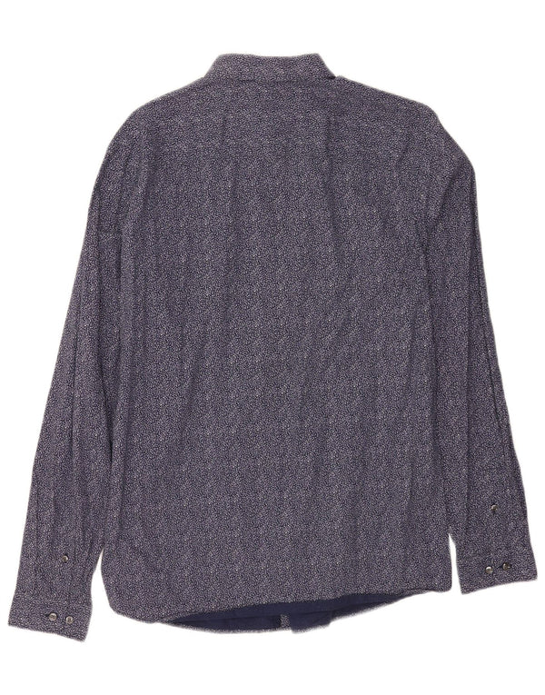 Ανδρικό πουκάμισο Jack & Jones, νούμερο 42, Μεγάλο Navy Blue Floral Βαμβακερό