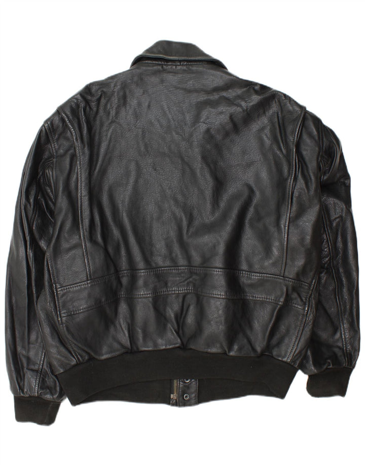 Vintage Ανδρικό Στρατιωτικό Δερμάτινο Μπουφάν UK 42 XL Μαύρο Δερμάτινο