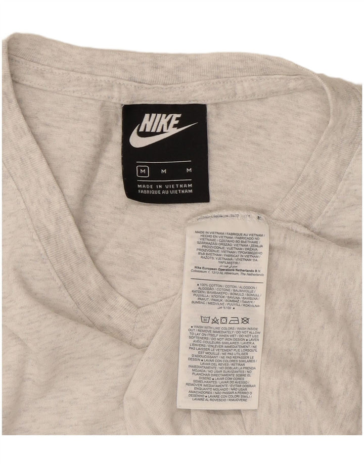 Γυναικείο T-Shirt Nike τοπ βρετανικό 14 μεσαίο γκρι βαμβακερό ριγέ