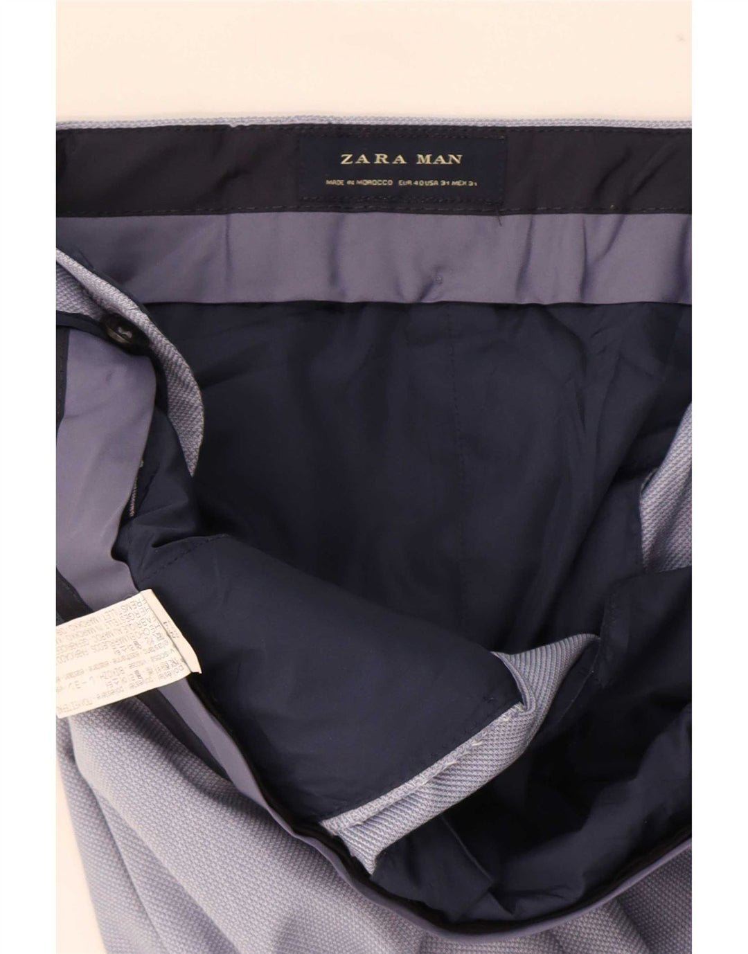 Zara Ανδρικό Slim Suit Παντελόνι EU 40 Medium W31 L32 Blue Polyester
