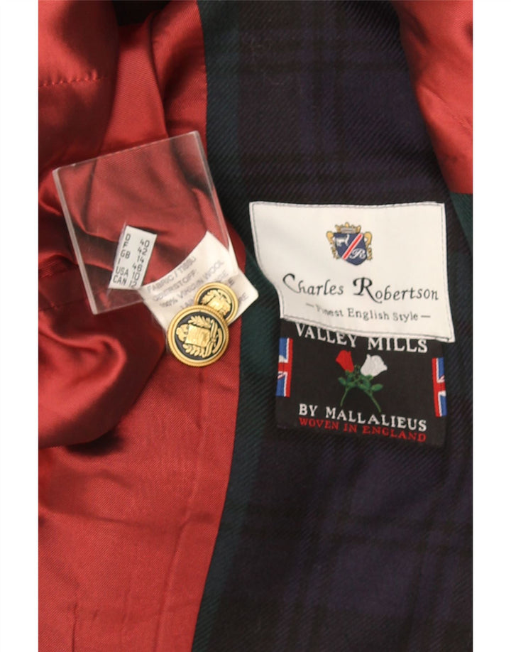 Charles Robertson Γυναικείο Μπλέιζερ Μπουφάν UK 14 Large Navy Blue καρό