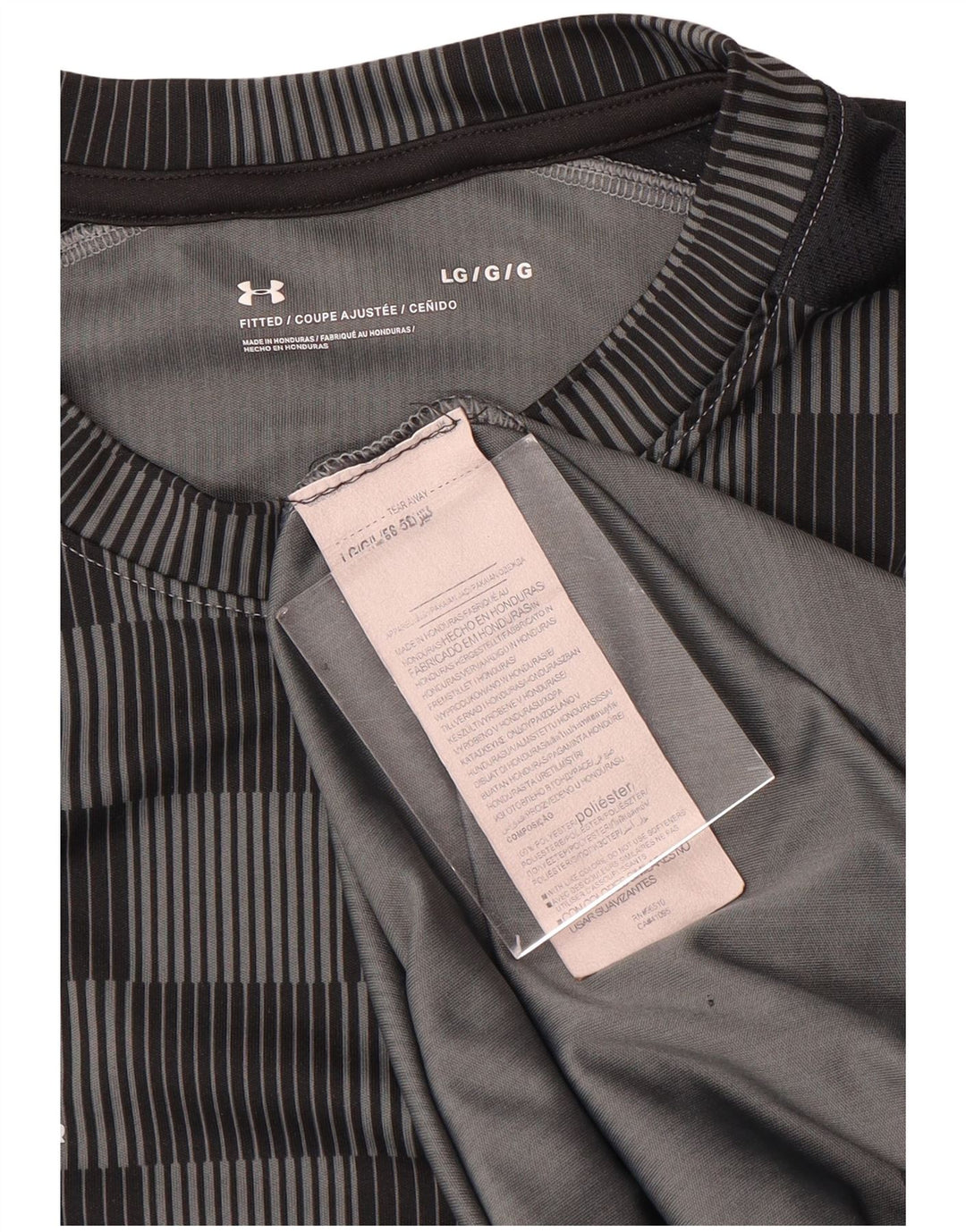 Under Armour Ανδρικό T-Shirt Top Large Grey Gingham Polyester