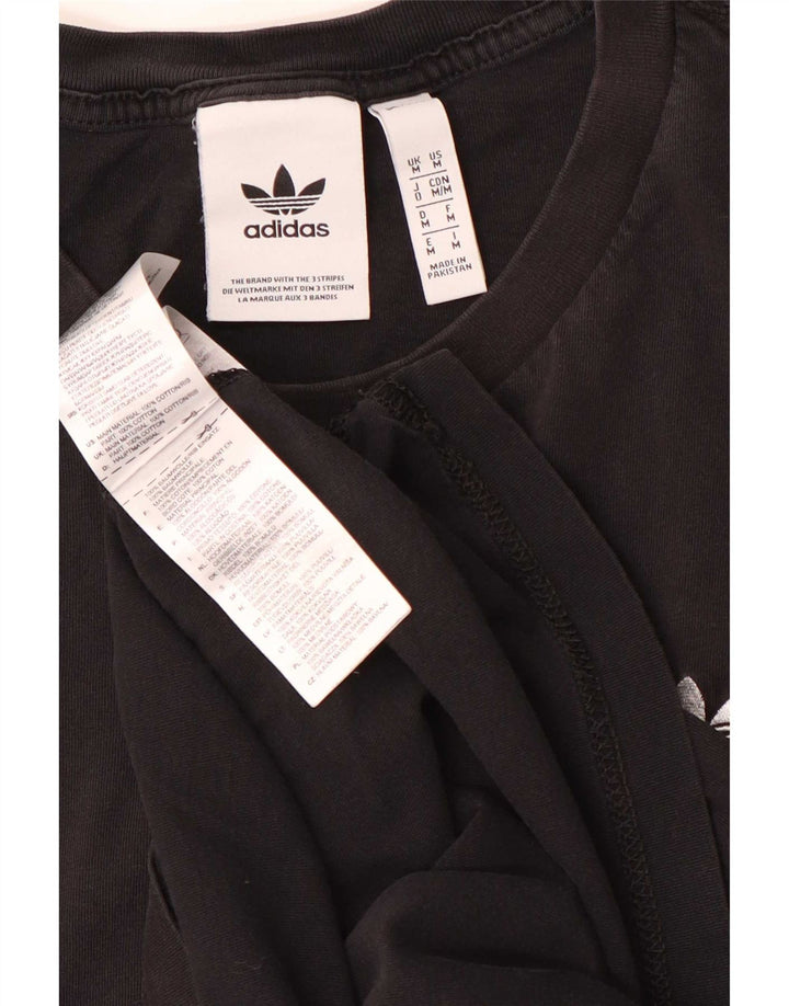 Ανδρικό T-Shirt Adidas Τοπ μεσαίο μαύρο βαμβακερό