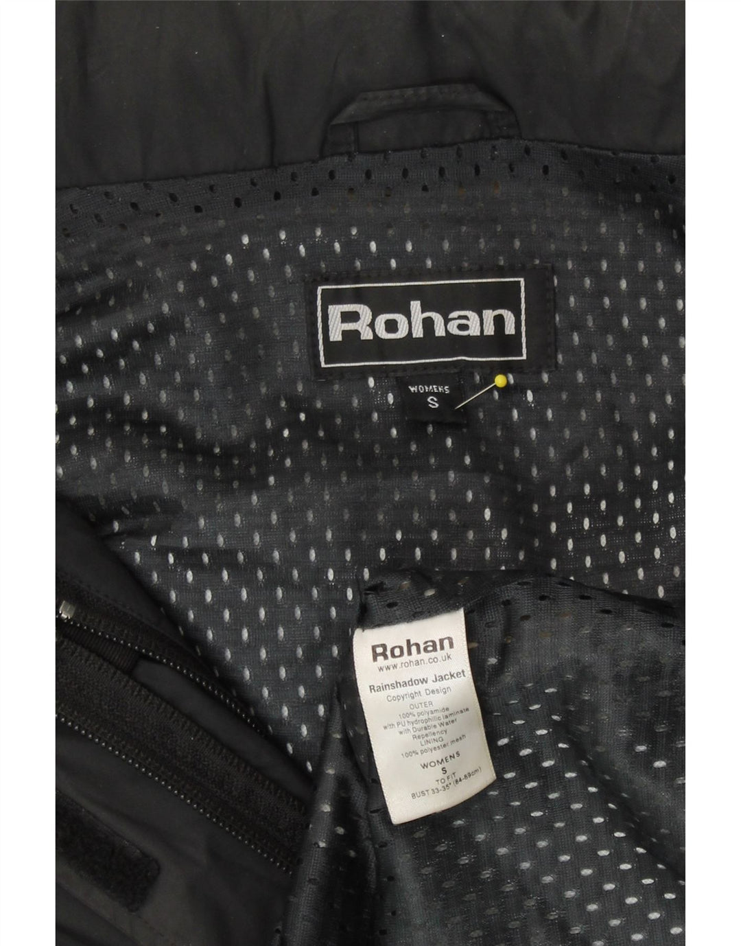 Rohan γυναικείο μπουφάν βροχής με κουκούλα UK 10 Small Black Polyamide