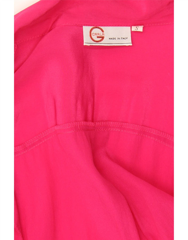 Vintage γυναικείο πουκάμισο oversized μπλούζα UK 10 Small Pink