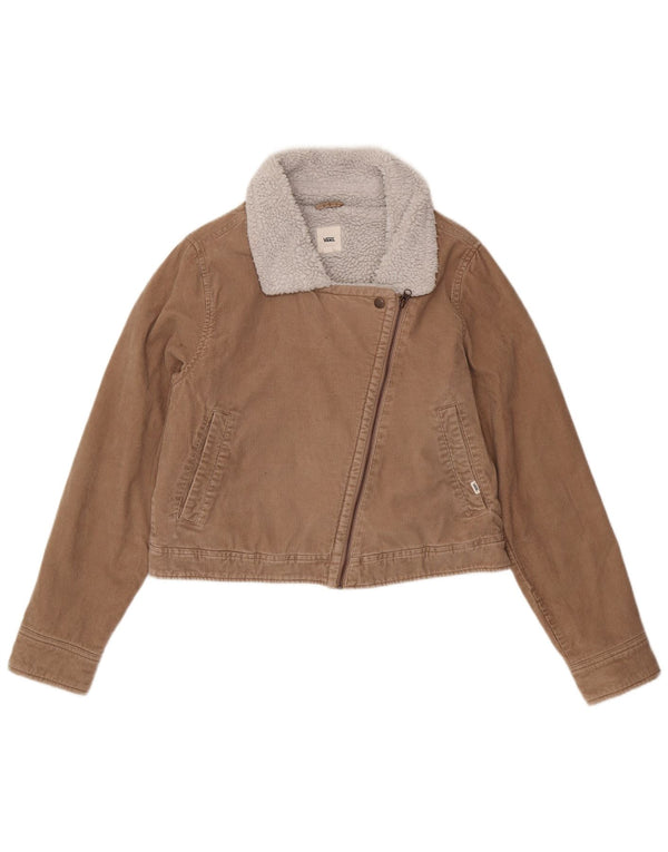 Vans Γυναικείο κοτλέ σακάκι Sherpa UK 16 Large Beige Colourblock Βαμβακερό