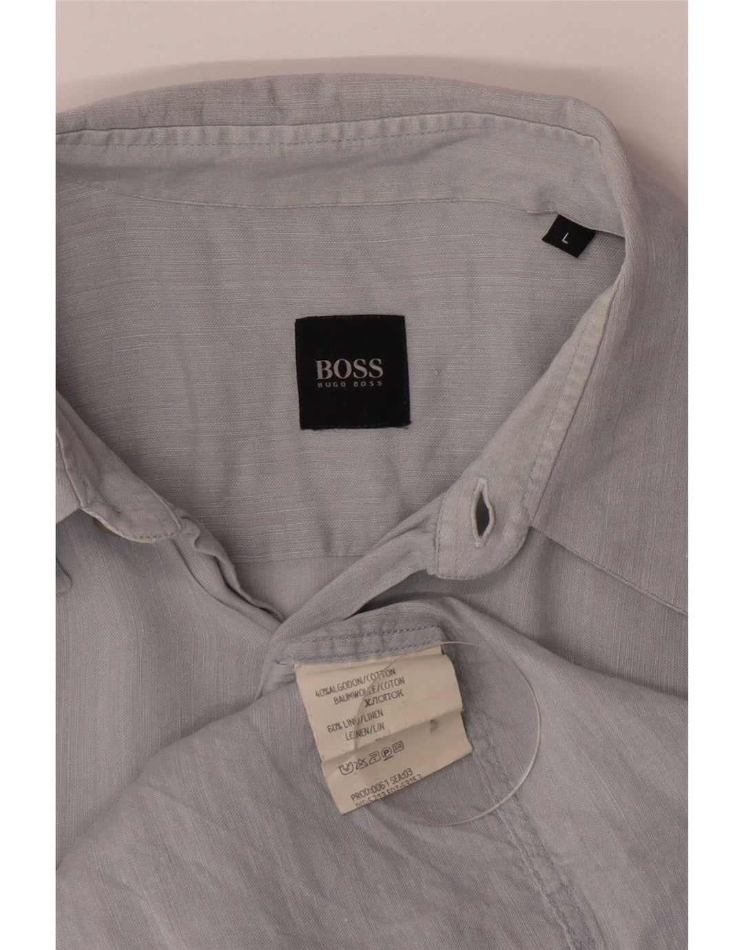 Ανδρικό πουκάμισο Hugo Boss με κανονική εφαρμογή, μεγάλο μπλε βαμβακερό