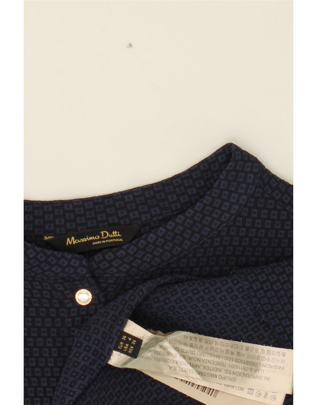 MASSIMO DUTTI Womens Pullover Shirt Dress EU 36 XS Navy Blue Geometric Vintage Massimo Dutti and Second-Hand Massimo Dutti from Messina Hembry 