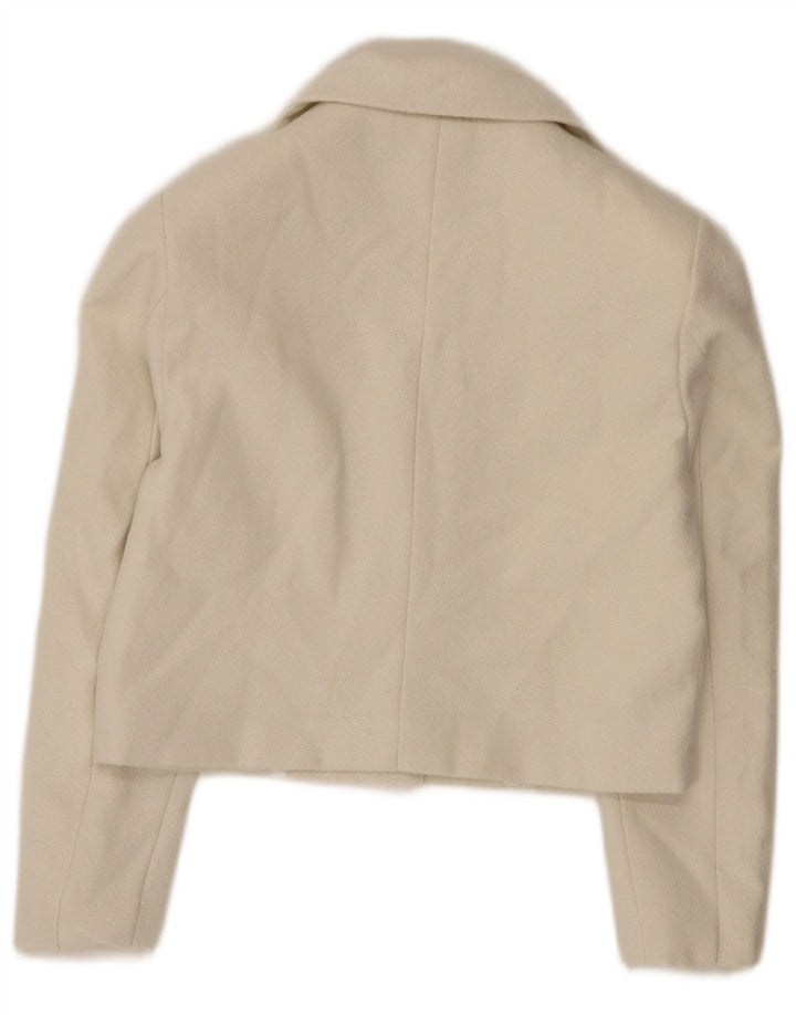 Vintage γυναικείο μπουφάν Bolero UK 10 Small Off White Polyester
