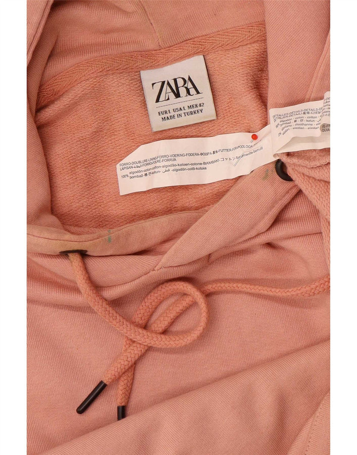 Zara Mens Hoodie Jumper Μεγάλο Ροζ Βαμβακερό
