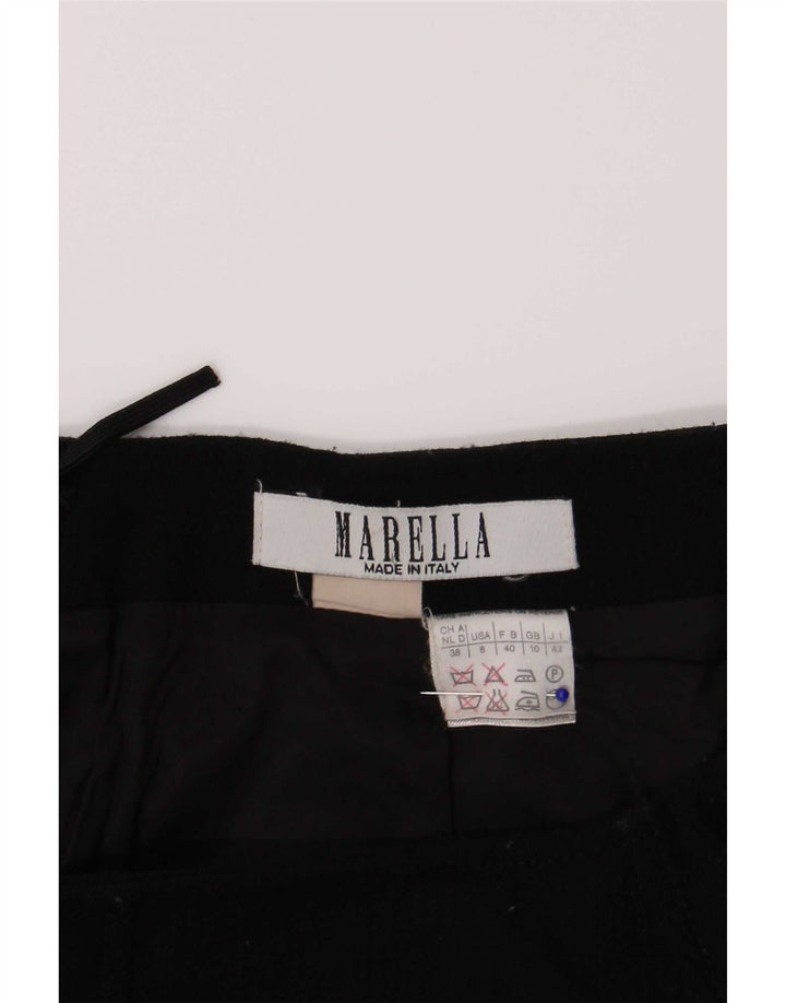 Marella Γυναικεία Μίνι Φούστα UK 10 Small W26 Μαύρη μάλλινη