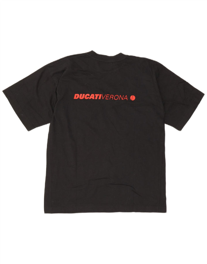 Ανδρικό γραφικό μπλουζάκι Ducati, μεσαίο μαύρο βαμβακερό