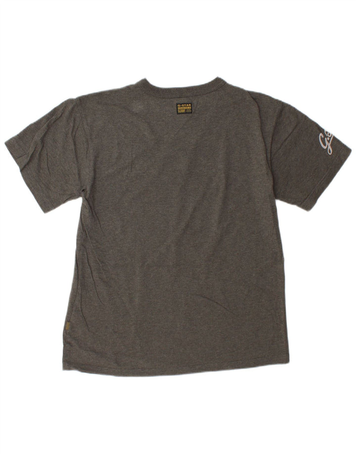 G-Star Raw Ανδρικό γραφικό T-Shirt Top μεγάλο γκρι βαμβακερό