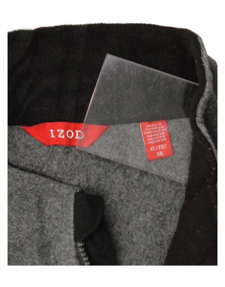 IZOD Mens Fleece Jacket UK 42 XL Grey Polyester Vintage Izod and Second-Hand Izod from Messina Hembry 