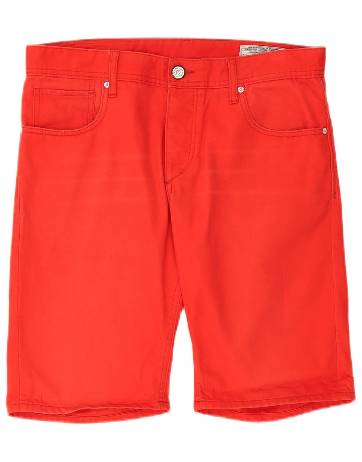 Jack & Jones Ανδρικό τζιν σορτς μεγάλο W34 κόκκινο βαμβακερό