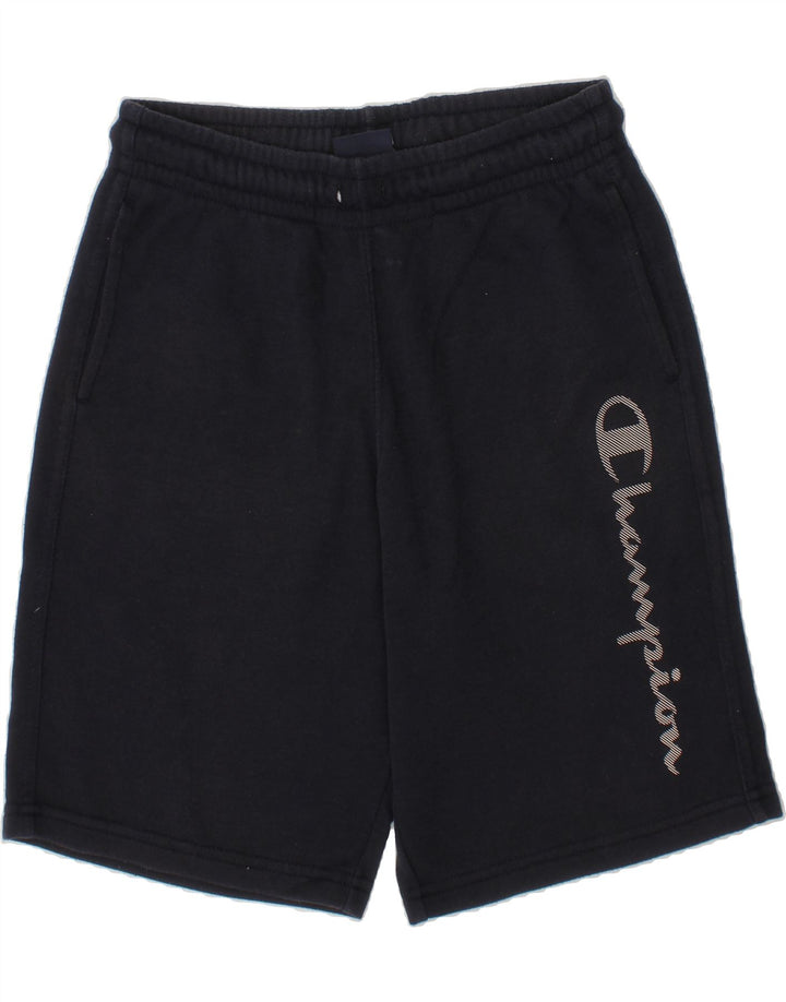 CHAMPION Boys Graphic Sport Shorts 9-10 Years Medium Navy Blue Vintage Champion and Second-Hand Champion from Messina Hembry 