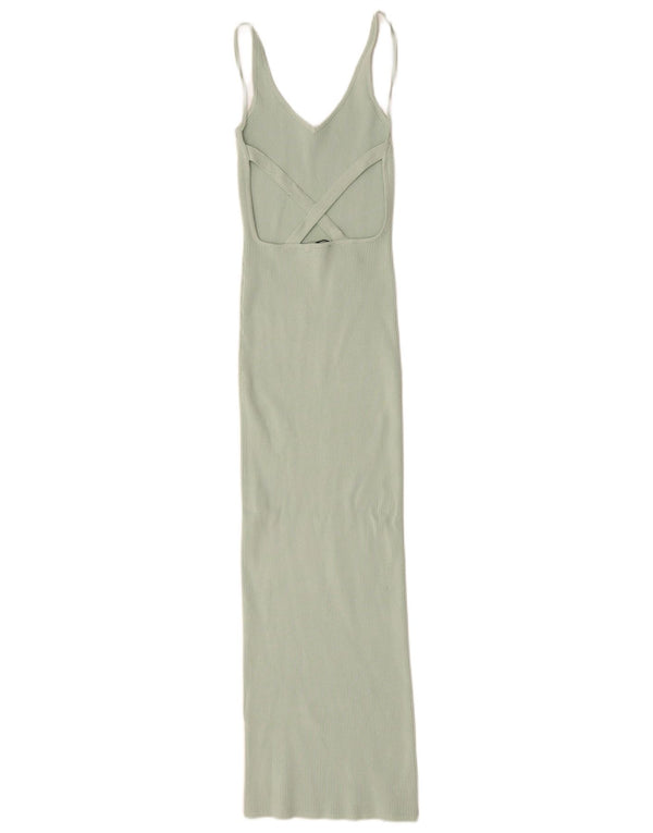 Zara Γυναικείο Maxi Bodycon Φόρεμα UK 8 Small Green Viscose