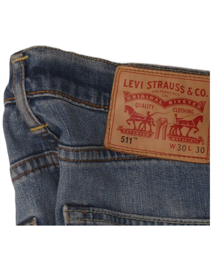 LEVI'S Mens 511 Slim Fit Cropped Jeans W30 L26 Blue Cotton