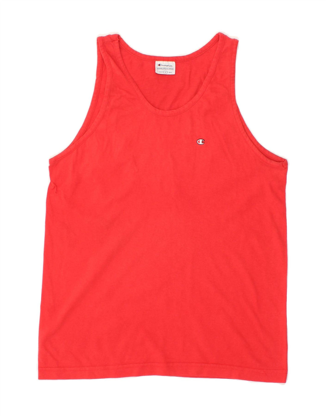 CHAMPION Womens Vest Top UK 14 Large Red Vintage Champion and Second-Hand Champion from Messina Hembry 