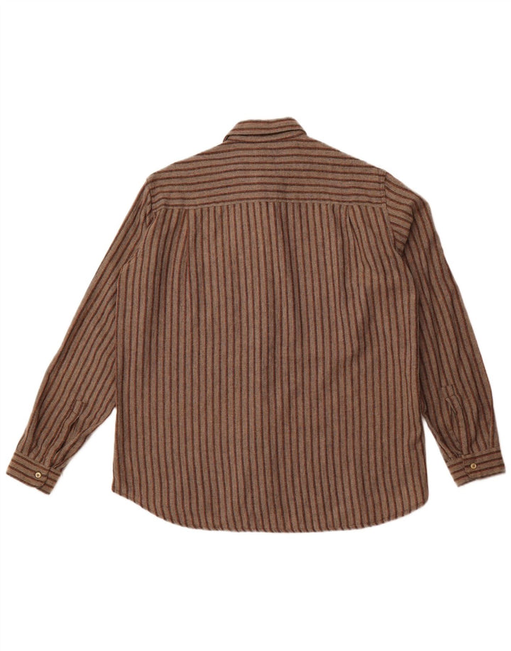 Ανδρικό φανελένιο πουκάμισο WRANGLER Μεγάλο καφέ με ρίγες πολυεστέρας