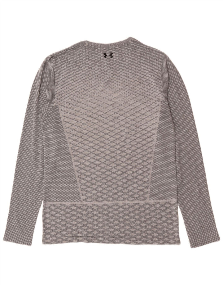 Under Armour Ανδρικό Heat Gear Top Μακρυμάνικο Μεσαίο Γκρι Γεωμετρικό