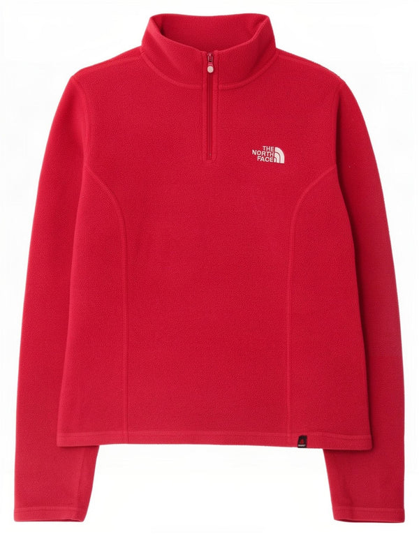 The North Face Womens Oversized Zip Neck Fleece Jumper UK 6 XS Red