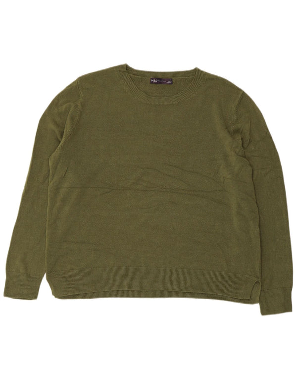 MARKS & SPENCER Γυναικείο πουλόβερ με λαιμόκαυστο UK 18 XL Χακί Ακρυλικό