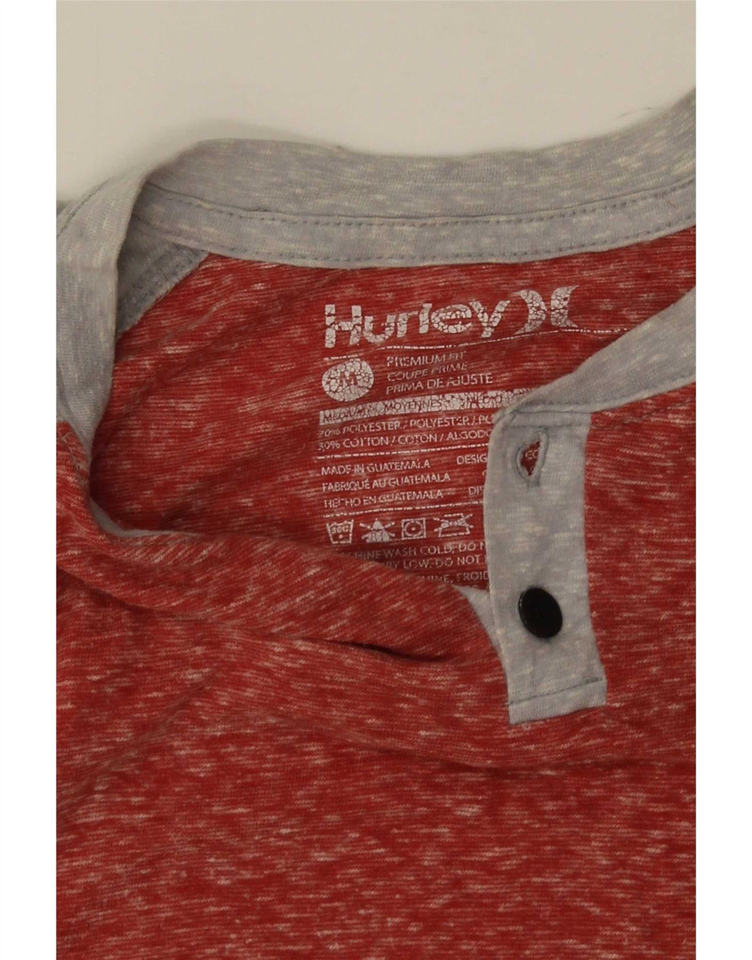 Ανδρικό T-Shirt Hurley Top Medium Red Colorblock Πολυεστέρας
