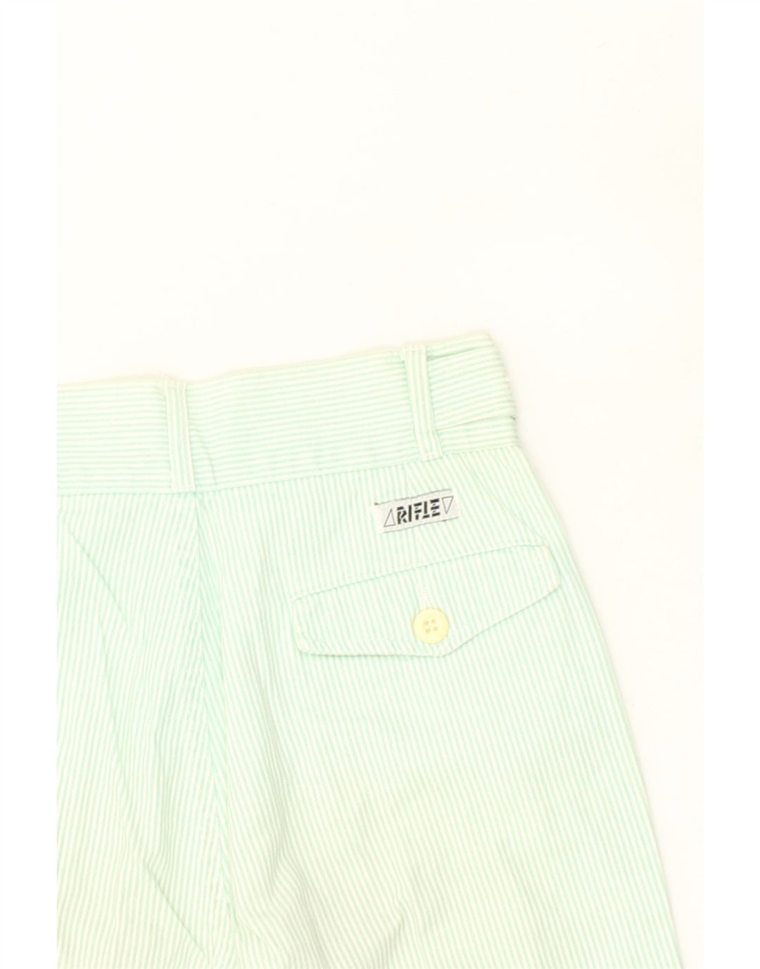 RIFLE Womens Casual Shorts W23 2XS Green Striped | Vintage Rifle | Thrift | Second-Hand Rifle | Used Clothing | Messina Hembry 