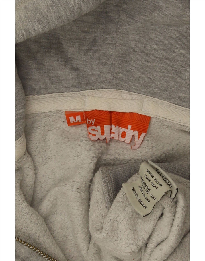 Ανδρικό πουλόβερ με κουκούλα με φερμουάρ Superdry, βαμβακερό μεσαίο γκρι