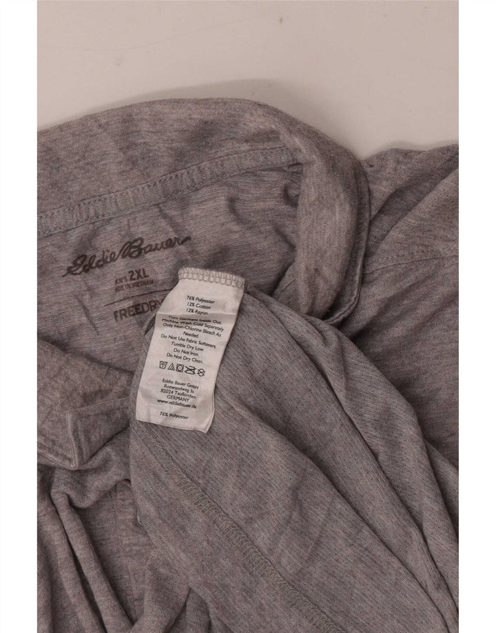 Eddie Bauer Ανδρικό κοντομάνικο μπλουζάκι πόλο κανονική εφαρμογή 2XL γκρι πολυεστέρας