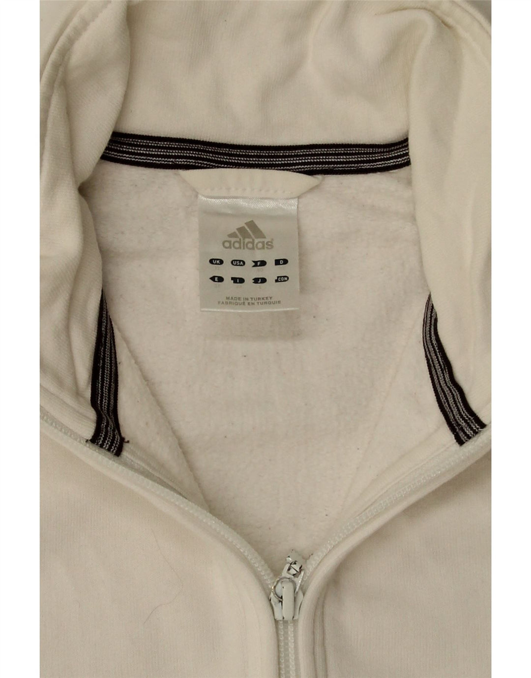 Γυναικεία αθλητική φόρμα Adidas Top Jacket UK 12 μεσαίο λευκό βαμβακερό