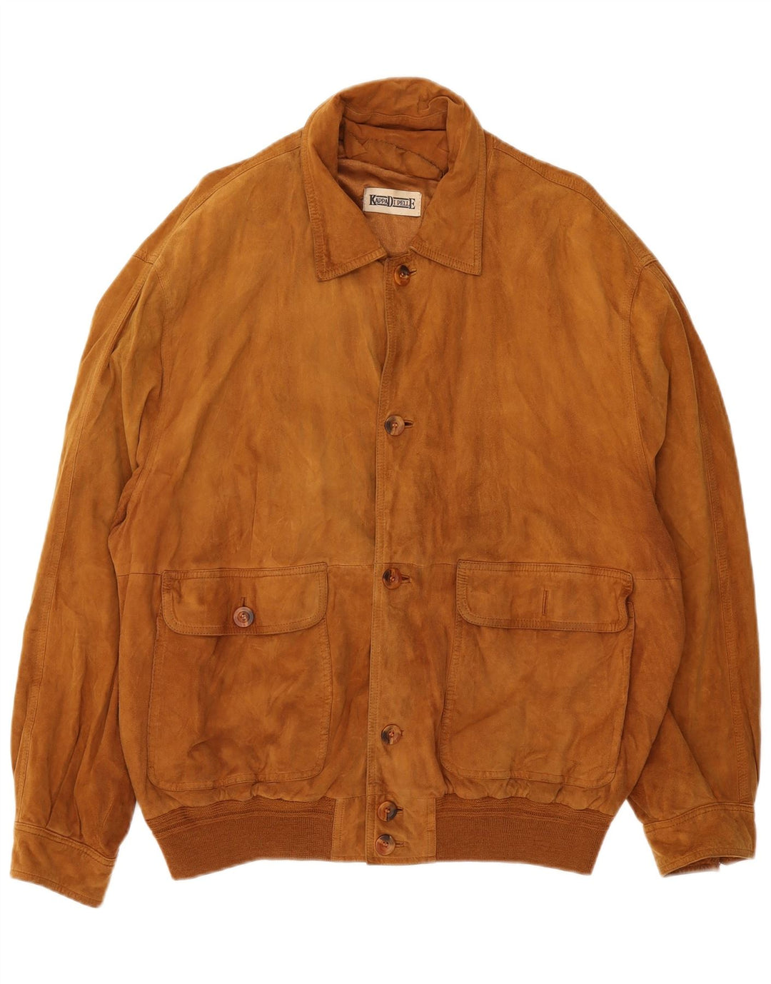 Vintage Ανδρικό Suede Bomber Jacket IT 56 3XL Καφέ Δερμάτινο