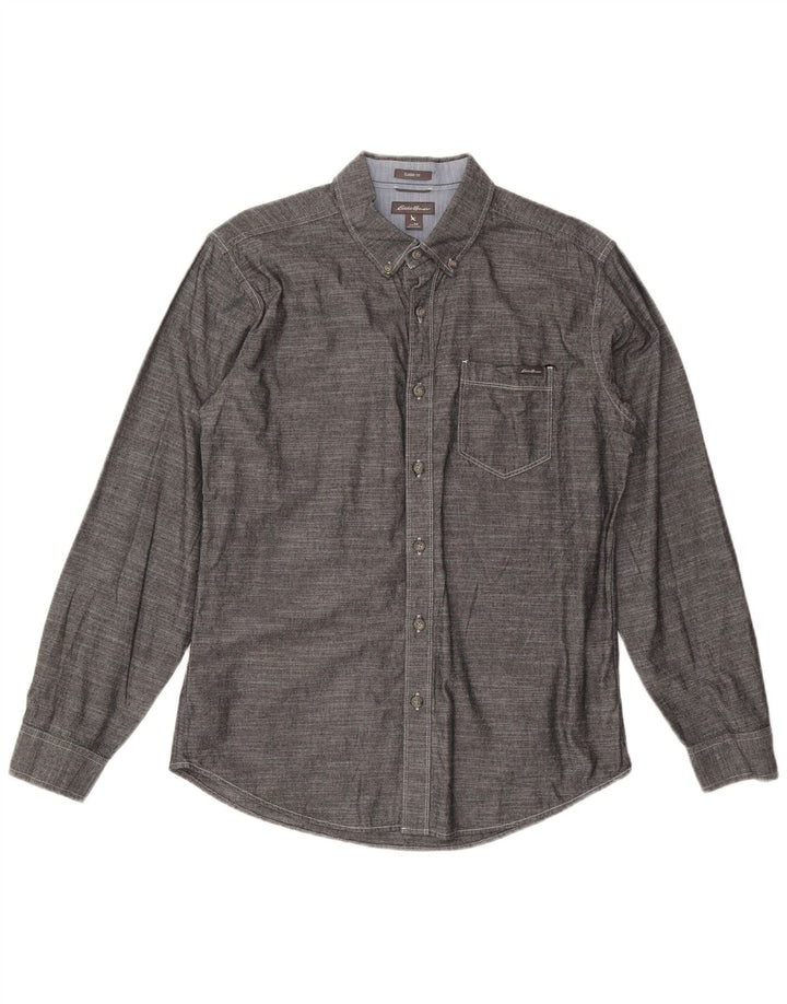 EDDIE BAUER Ανδρικό πουκάμισο Classic Fit Μεσαίο βαμβακερό γκρι