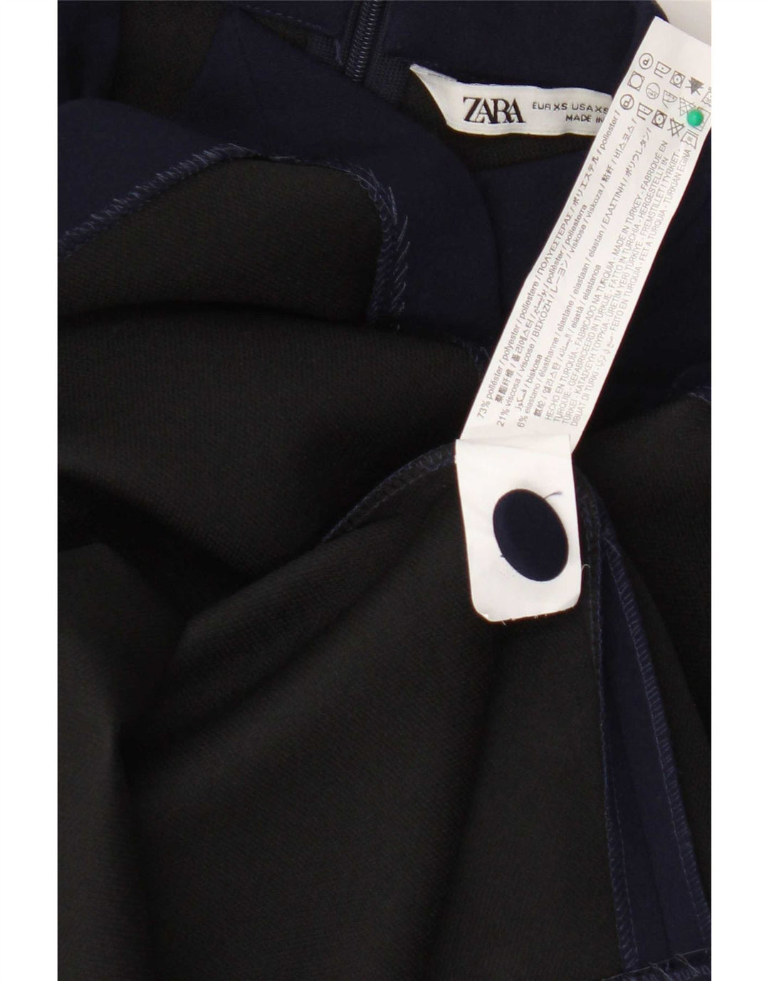 Zara Γυναικεία μακρυμάνικη μπλούζα τοπ UK 6 XS Navy Blue Polyester