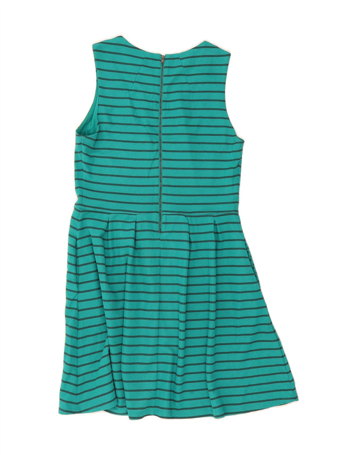 MOSSIMO Womens Sleeveless A-Line Dress UK 14 Large Green Striped Polyester Vintage Mossimo and Second-Hand Mossimo from Messina Hembry 