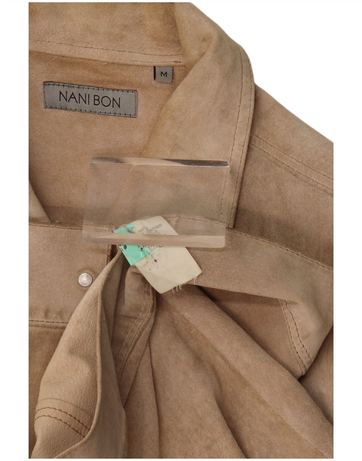 Ανδρικό NANI BON Bomber Suede Jacket UK 38 Medium Beige Leather