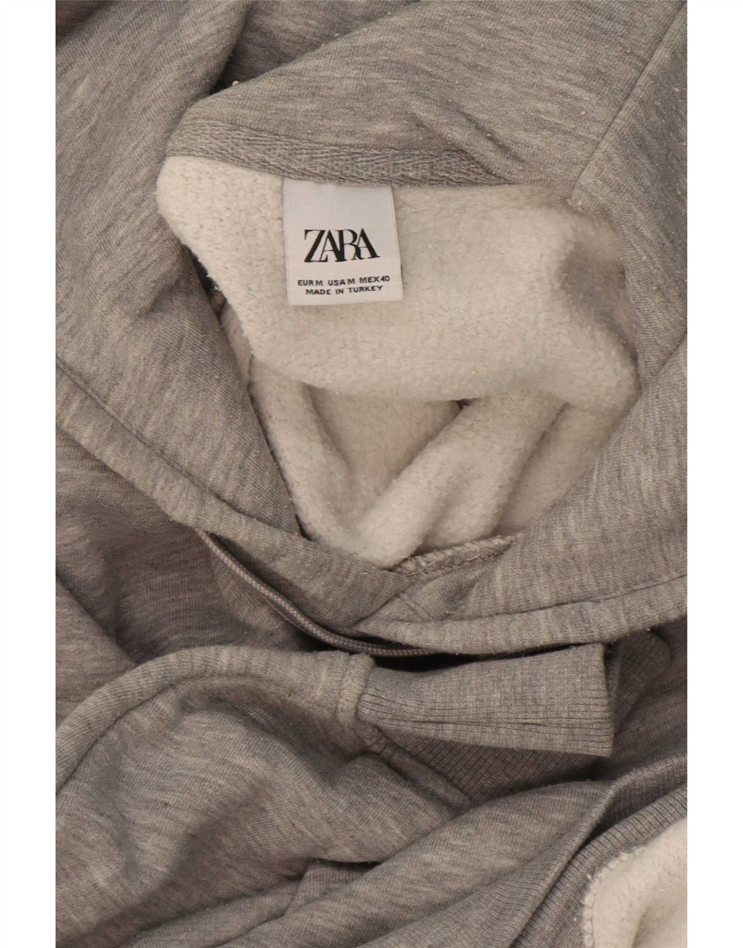Zara Ανδρικό φούτερ με κουκούλα, μεσαίο γκρι φλύκταινο