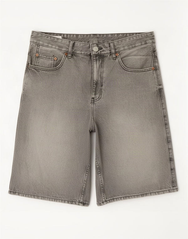 Zara Ανδρικό Τζιν Σορτς IT 44 Μεγάλο W34 Γκρι Βαμβακερό